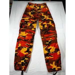 Rothco BDU Cargo Pants Men's XS Orange Yellow Camo Tactical Streetwear Trousers